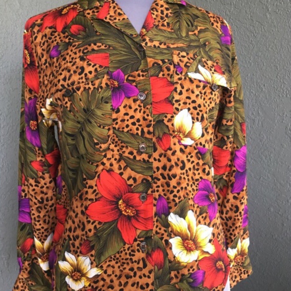 Animal/Floral Print Blouse
